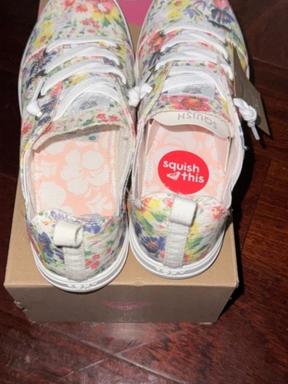 Roxy Watercolor Floral Canvas Sneakers - Super Comfortable with Squishee Insoles - Picture 2 of 6